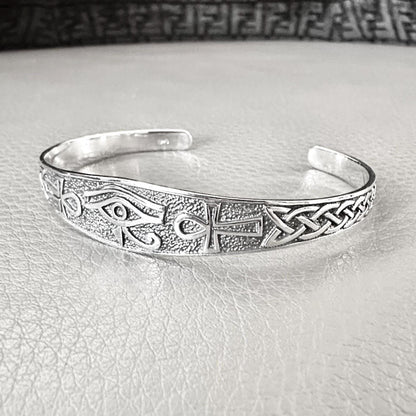 Egypt Eye of Horus Egyptian Ankh Cross Cuff Bracelet