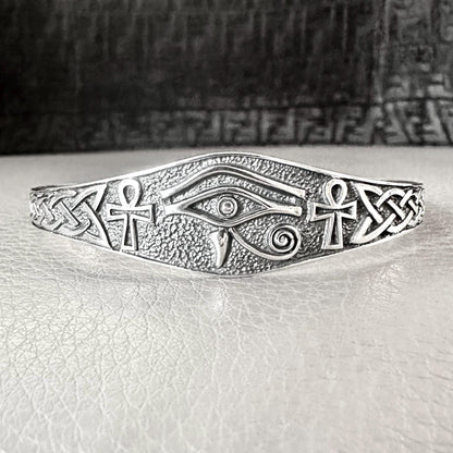 Egypt Eye of Horus God Ankh Cross Cuff Bracelet