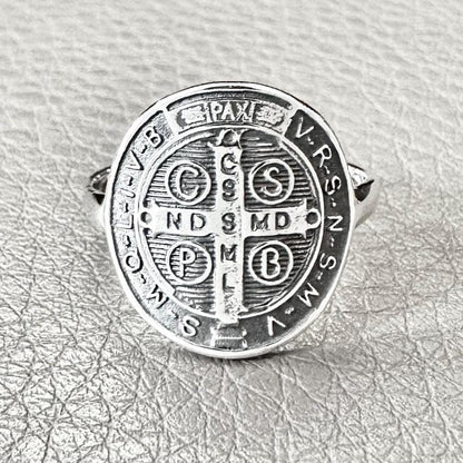 Saint Benedict Christian Crucifix Cross Ring