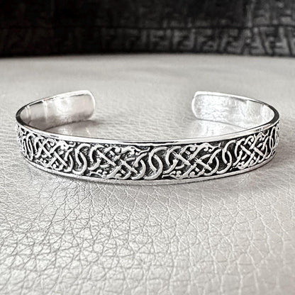 Viking Dragon Celtic Infinity Knot Cuff Bracelet