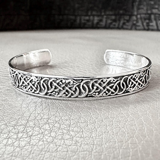 Viking Dragon Celtic Infinity Knot Cuff Bracelet
