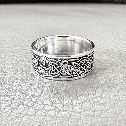 Thor's Hammer Viking Mjolnir Celtic Knot Tanngrisnir Ring