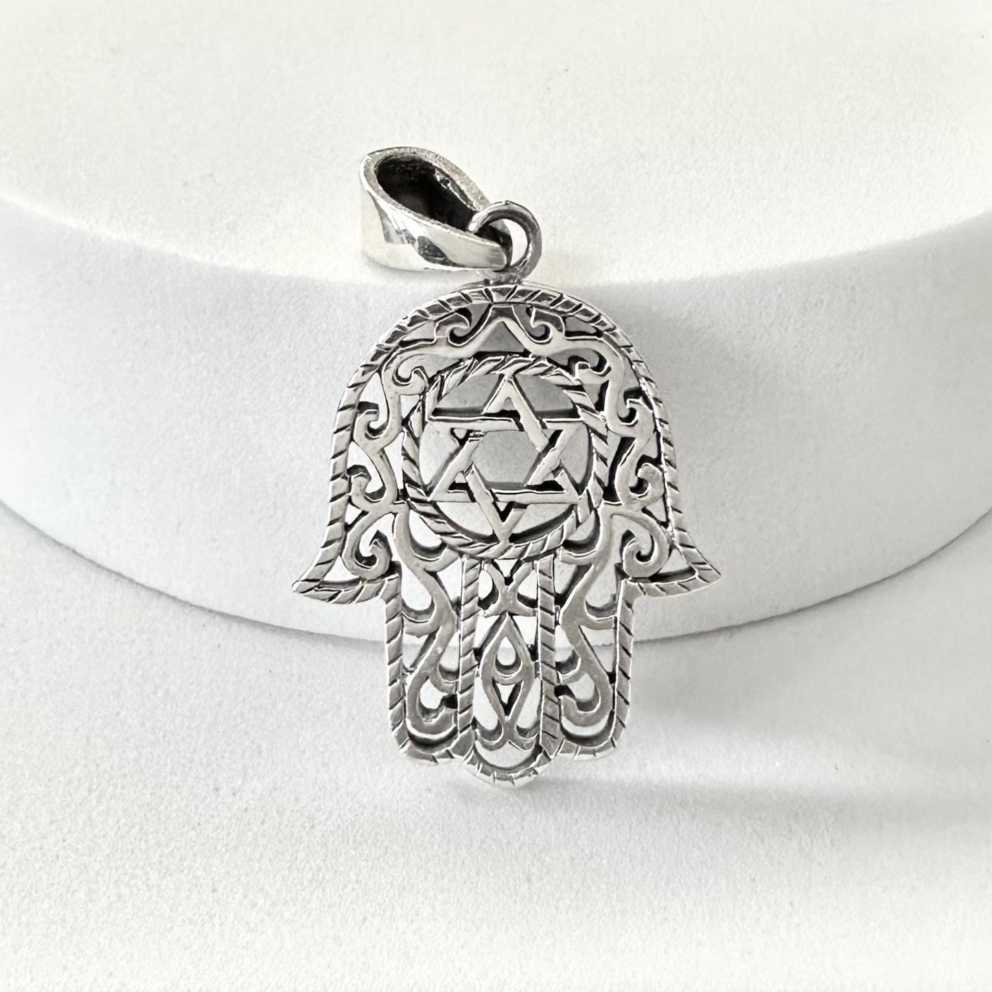 Fatima Hand Hamsa Islam Judaism Talisman Pendant/Necklace