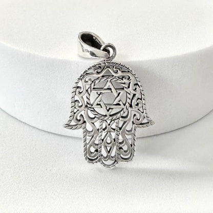Fatima Hand Hamsa Islam Judaism Talisman Pendant/Necklace