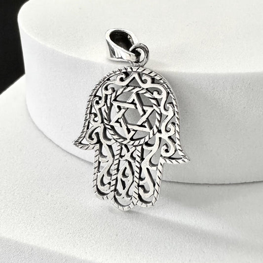 Fatima Hand Hamsa Islam Judaism Talisman Pendant/Necklace