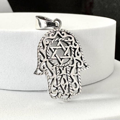 Fatima Hand Hamsa Islam Judaism Talisman Pendant/Necklace