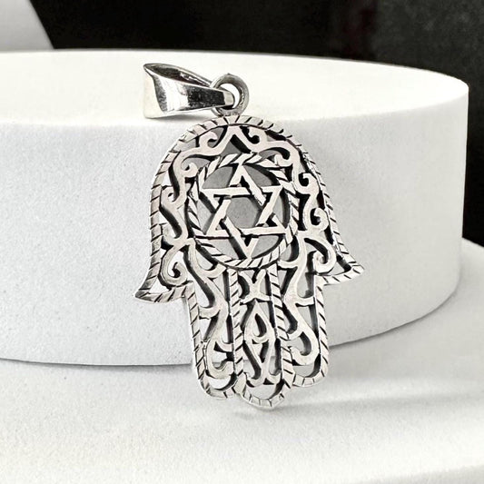 Fatima Hand Hamsa Islam Judaism Talisman Pendant/Necklace