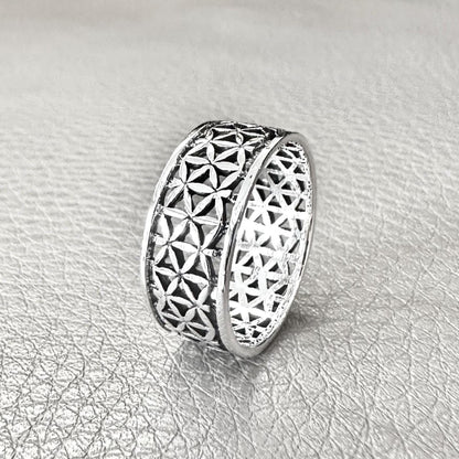 Flower of Life Viking Celtic Ring