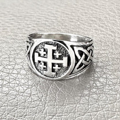 Jerusalem Christian Cross Potent Ring