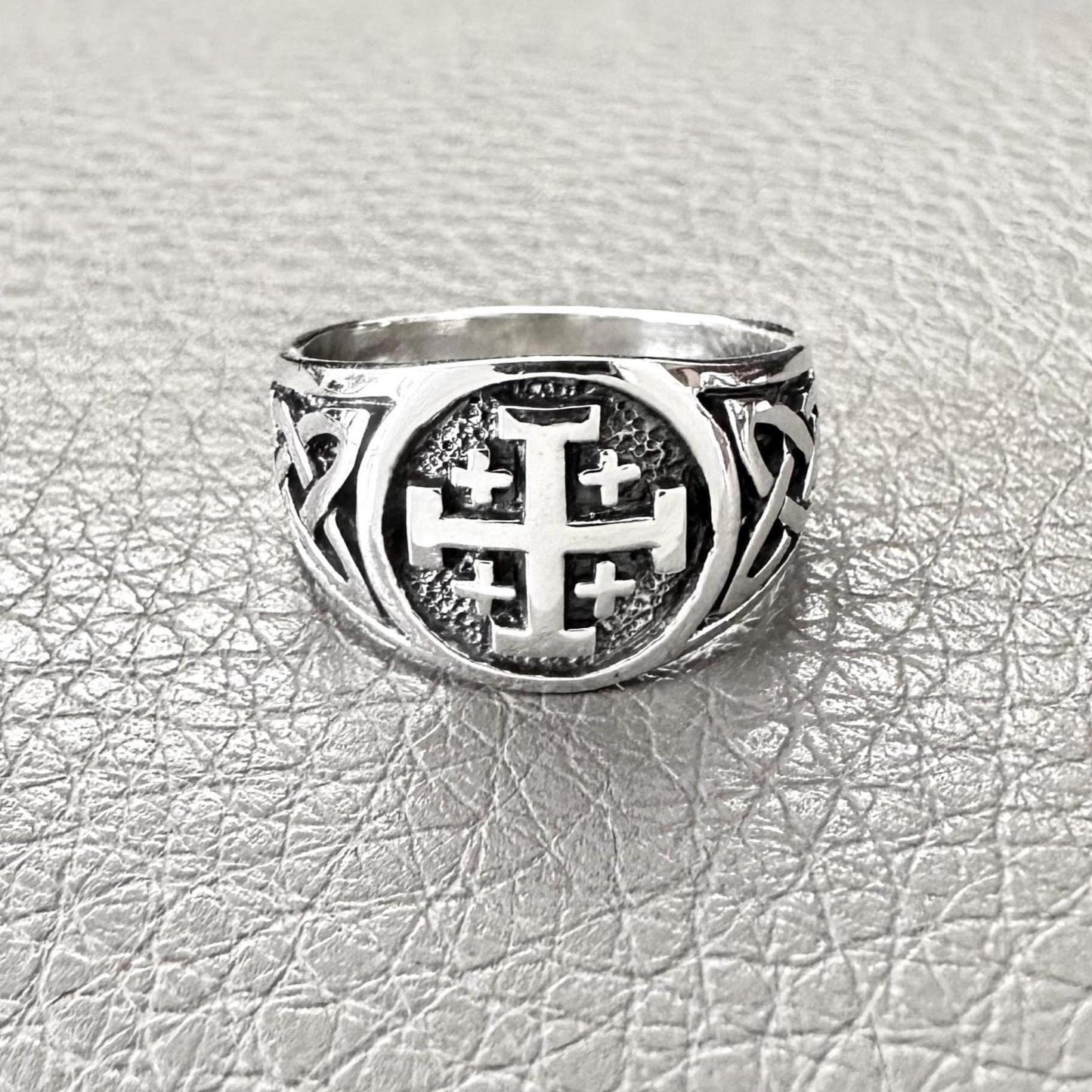 Jerusalem Christian Cross Potent Ring