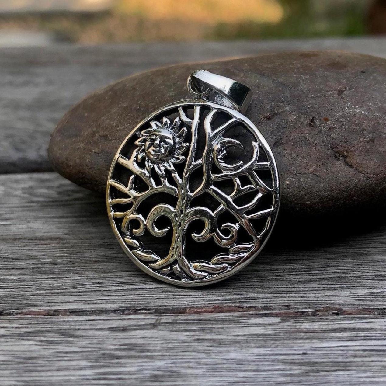 Tree of Life Sun Moon Viking Yggdrasil Pendant/Necklace