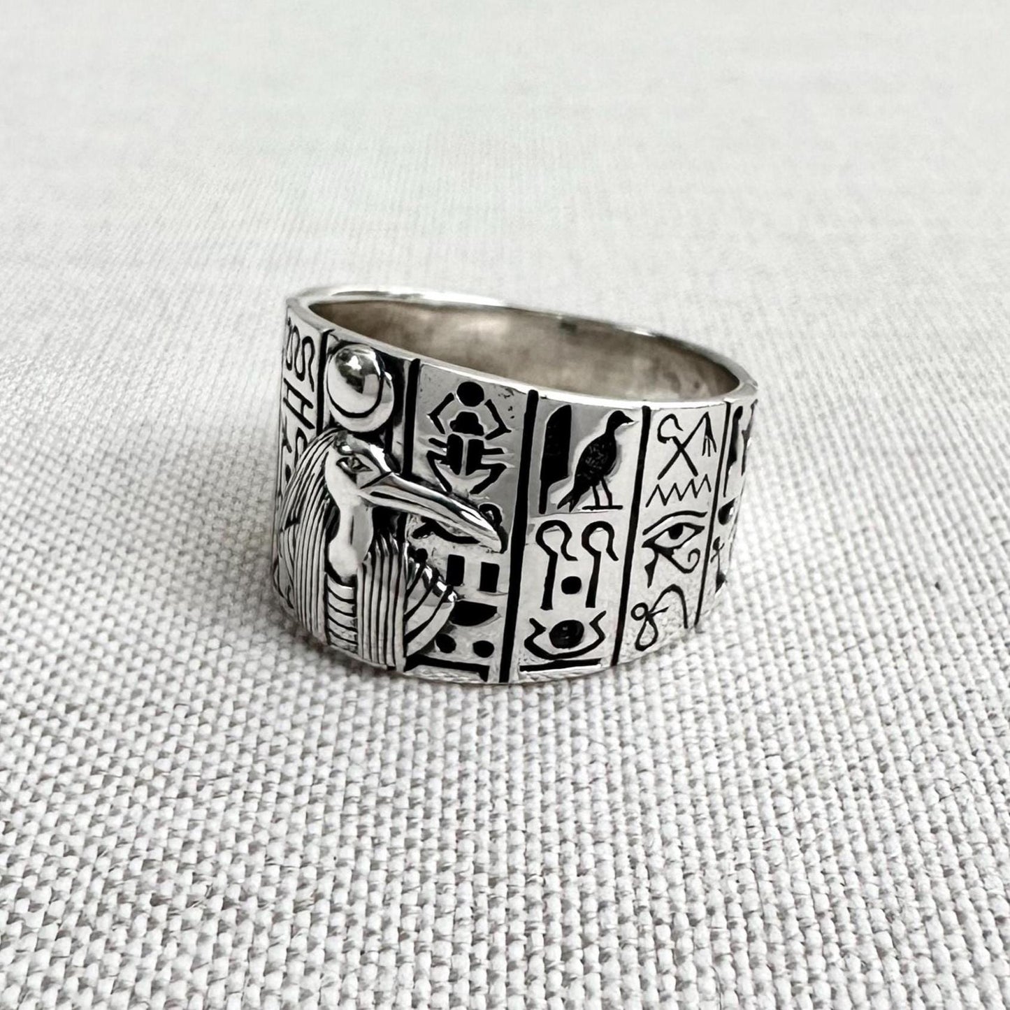 Thoth Egyptian God of Wisdom Ancient God Ibis Talisman Ring