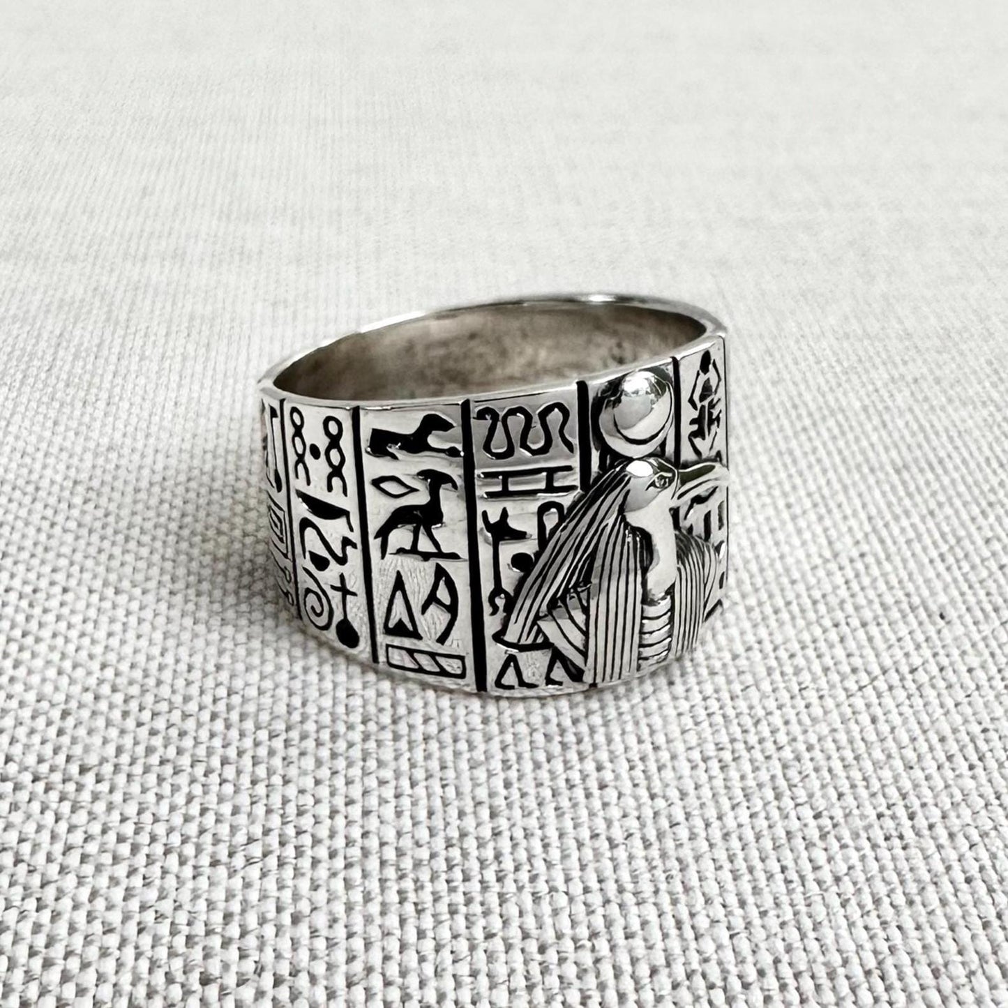 Thoth Egyptian God of Wisdom Ancient God Ibis Talisman Ring