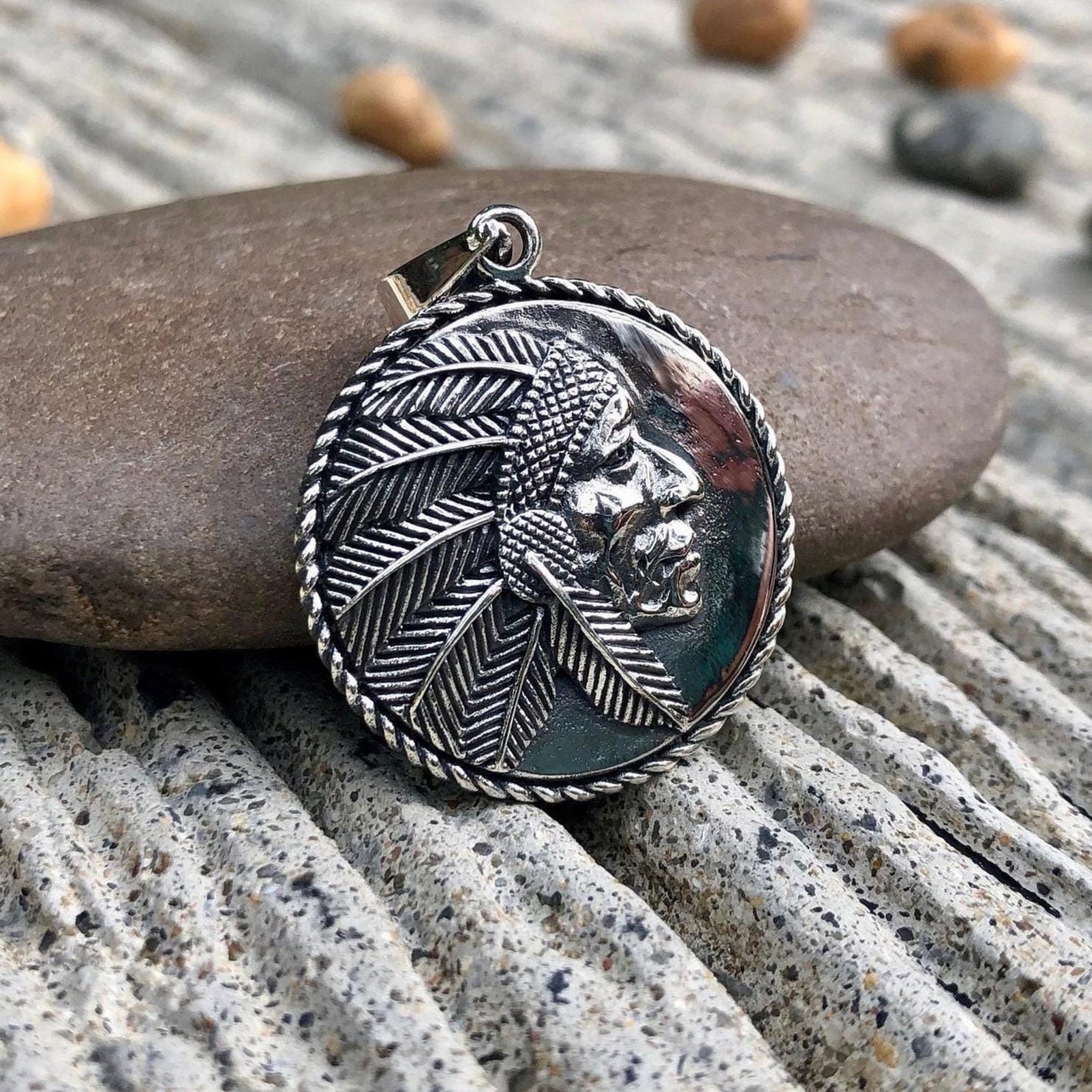 Indian Native American Tribe Chieftain Pendant/Necklace