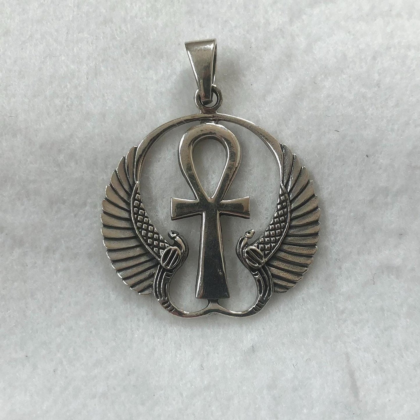 Ankh Egyptian Cross Isis Wings Amulet Pendant/Necklace