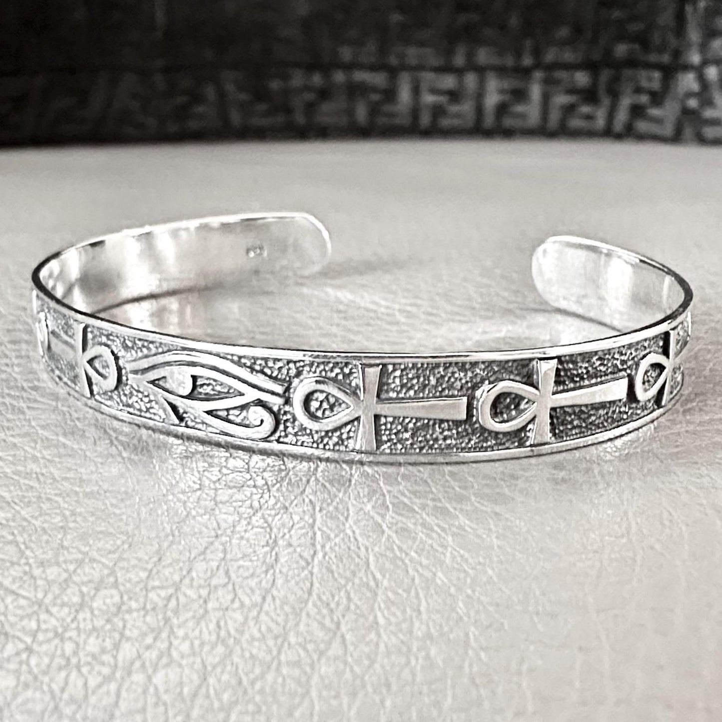 Egypt Eye of Horus Egyptian God Ankh Cross Cuff Bracelet