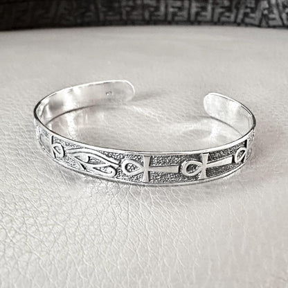 Egypt Eye of Horus Egyptian God Ankh Cross Cuff Bracelet