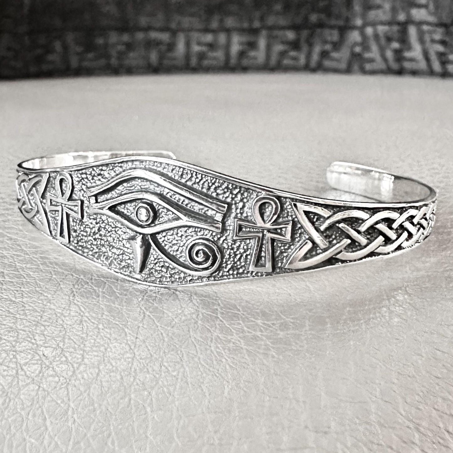 Egypt Eye of Horus God Ankh Cross Cuff Bracelet