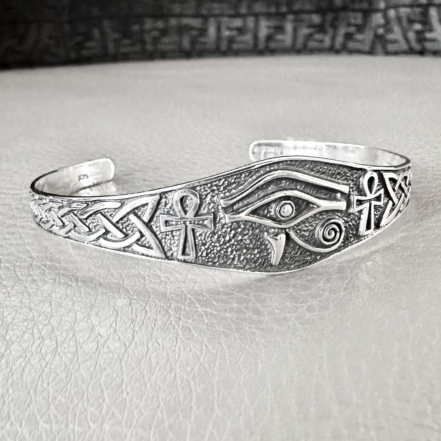 Egypt Eye of Horus God Ankh Cross Cuff Bracelet
