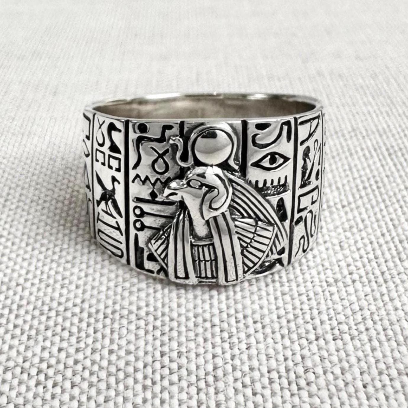 Ra Egyptian Sun God King Egypt Deity Falcon Talisman Ring