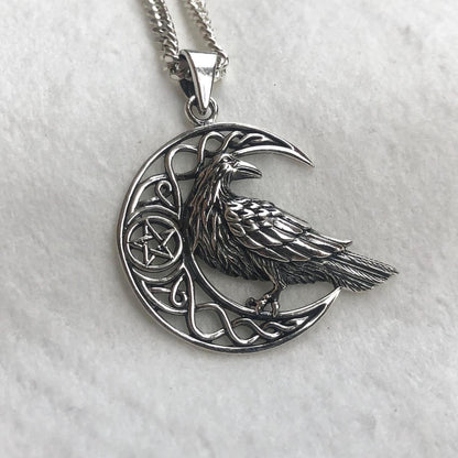 Odin's Raven Viking Crow Bird Pendant/Necklace
