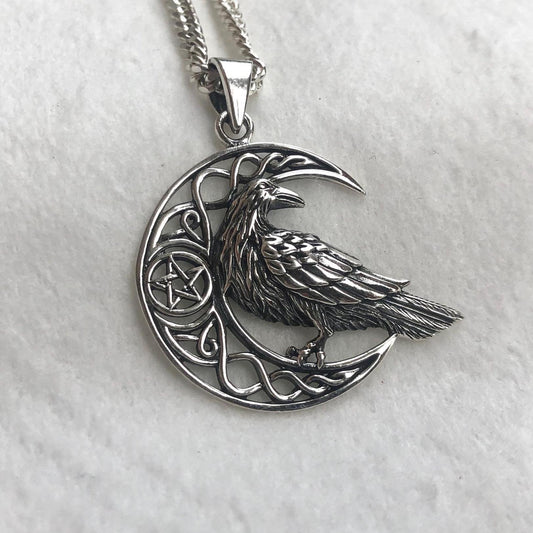 Odin's Raven Viking Crow Bird Pendant/Necklace