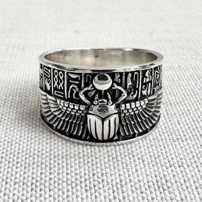 Scarab Ancient Egyptian Beetle Bug Ring