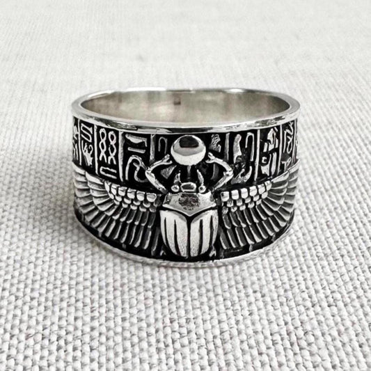 Scarab Ancient Egyptian Beetle Bug Ring
