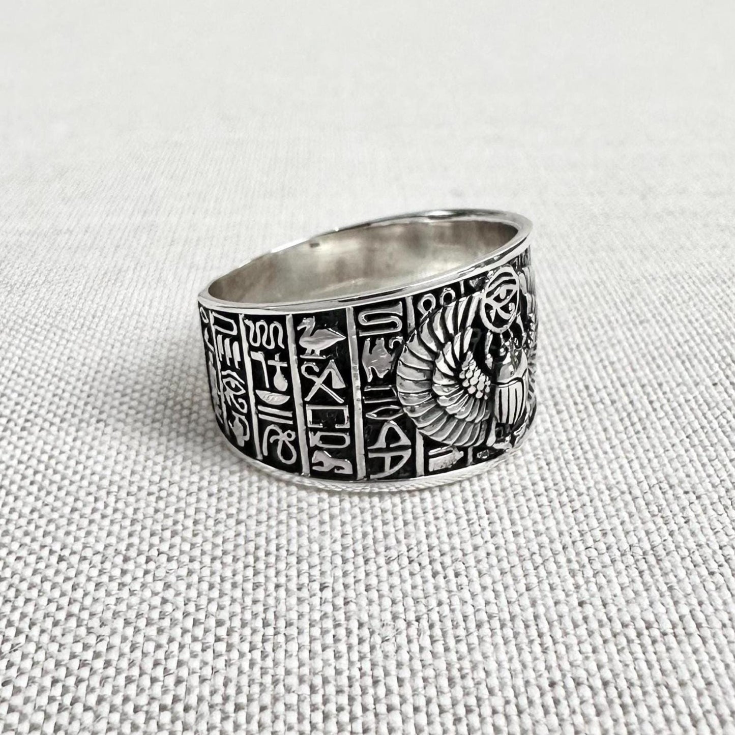 Scarab Ancient Egyptian Beetle Bug Ring