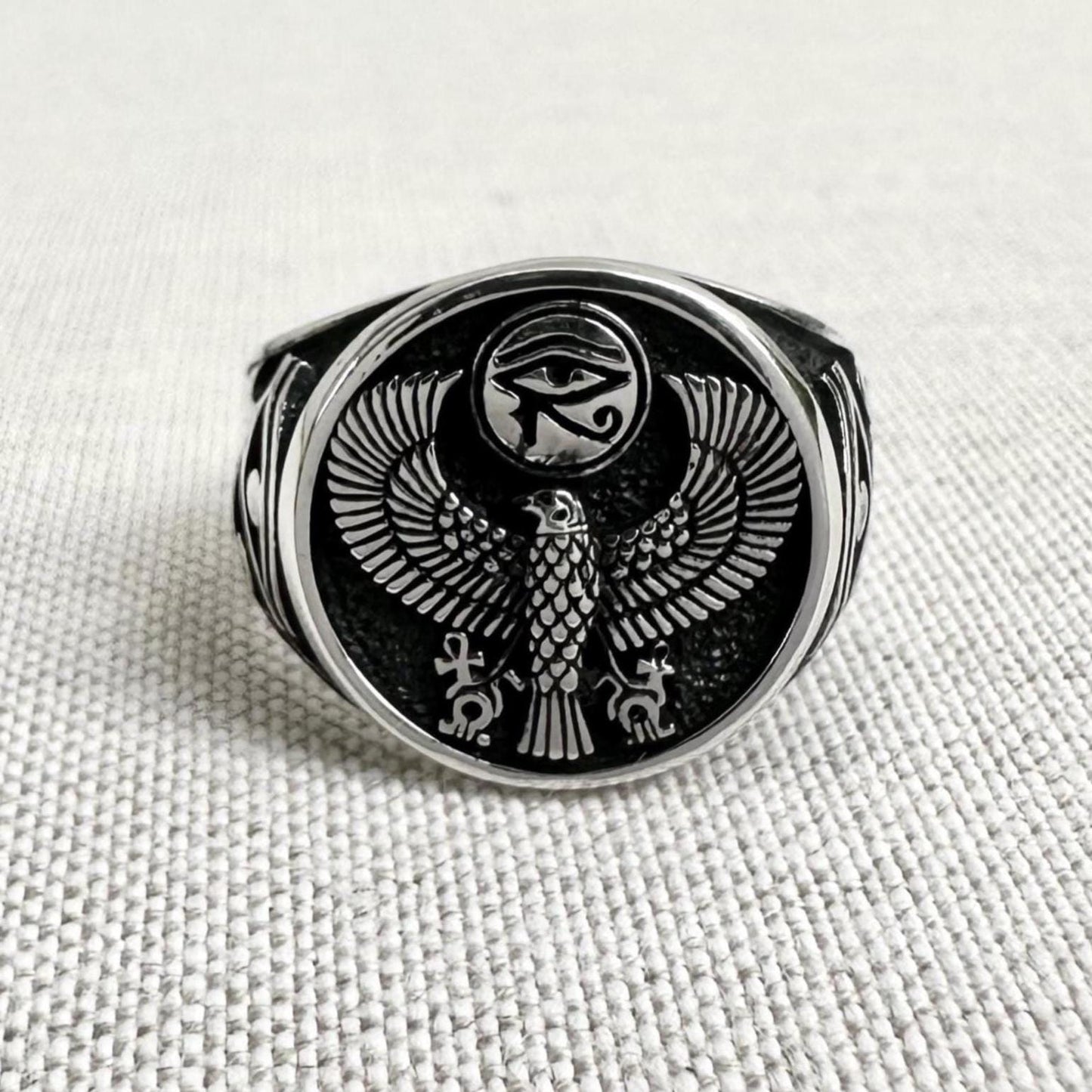 Horus Egyptian Sky God Falcon Deity Talisman Ring