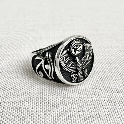 Horus Egyptian Sky God Falcon Deity Talisman Ring