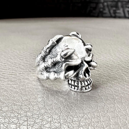 Skull Gothic Monster Claw Demo Punk Biker Ring