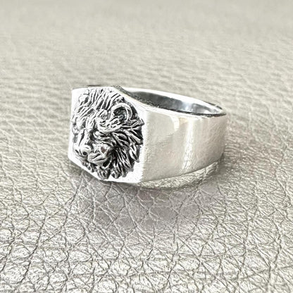 Lion Leo Zodiac King of Jungle Beast Signet Ring