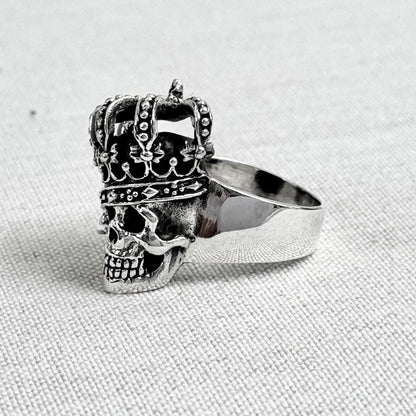 Skull Gothic Crown Punk Biker Skeleton Ring