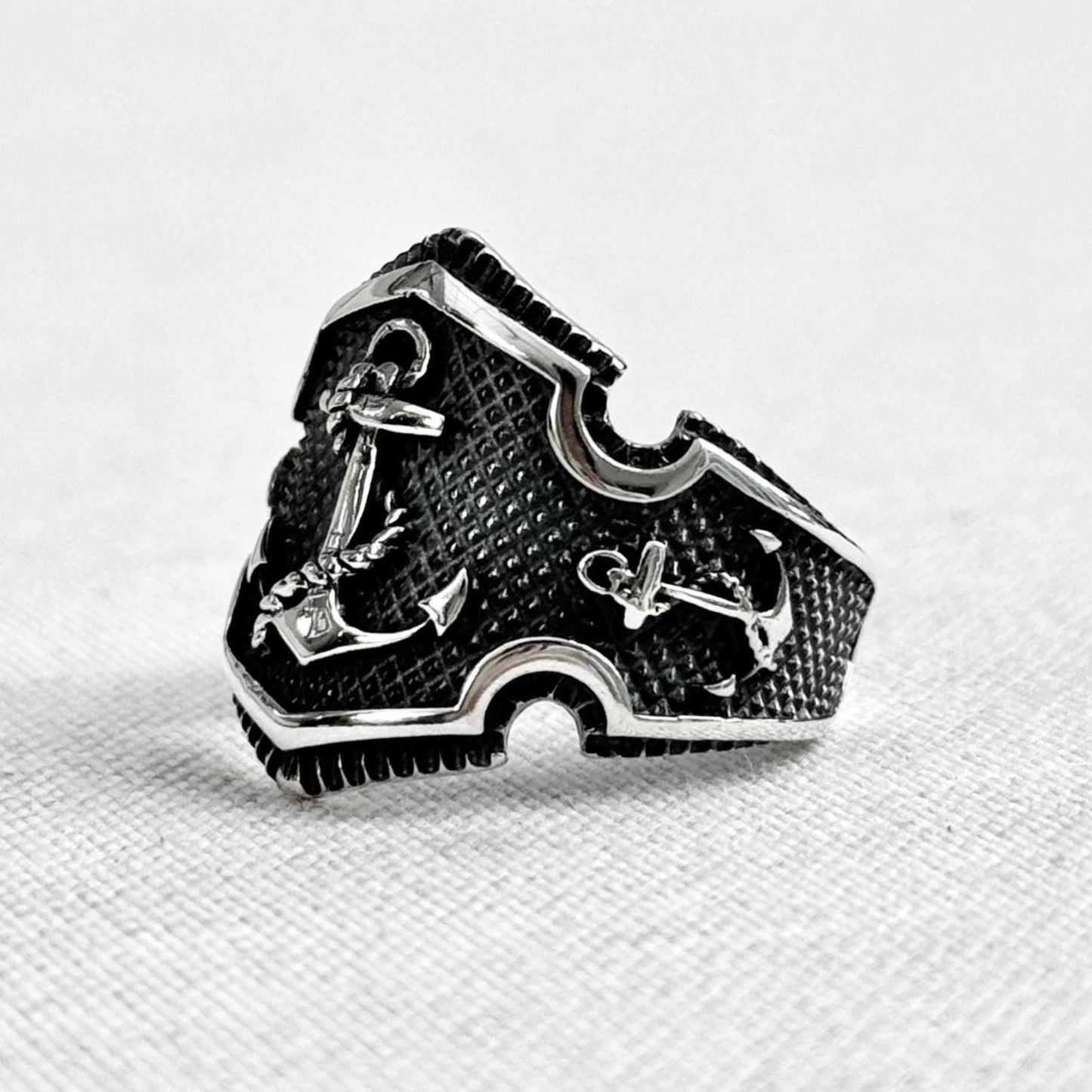 Anchor Punk Pirate Ship Sailor Ring