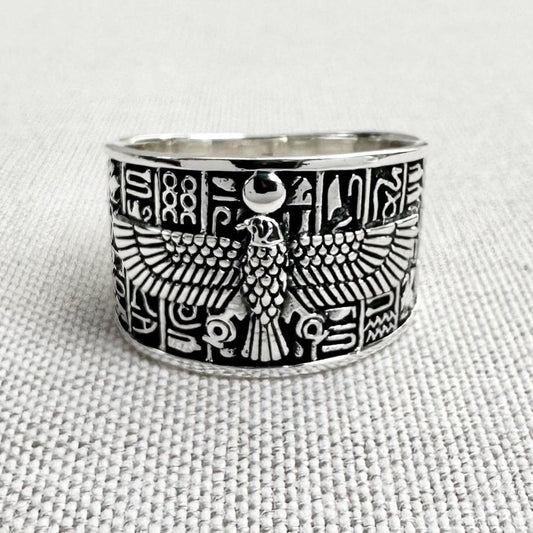 Horus Egyptian Sky God Falcon Deity Talisman Ring
