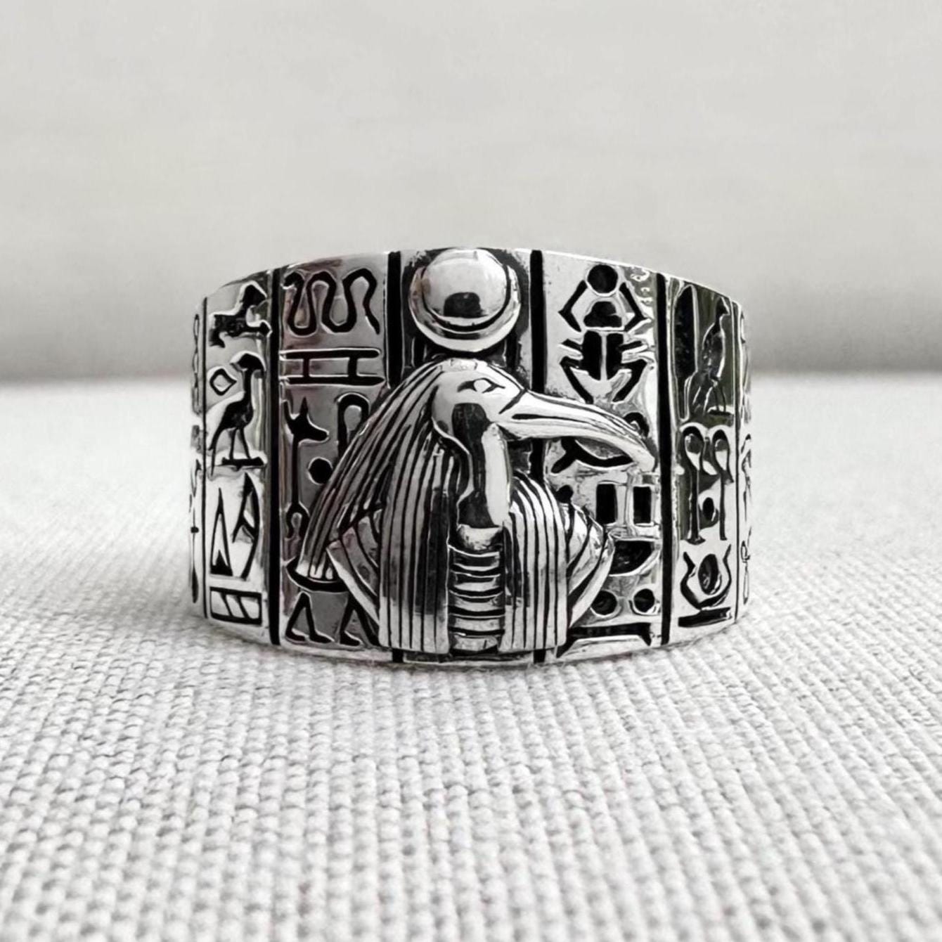 Thoth Egyptian God of Wisdom Ancient God Ibis Talisman Ring