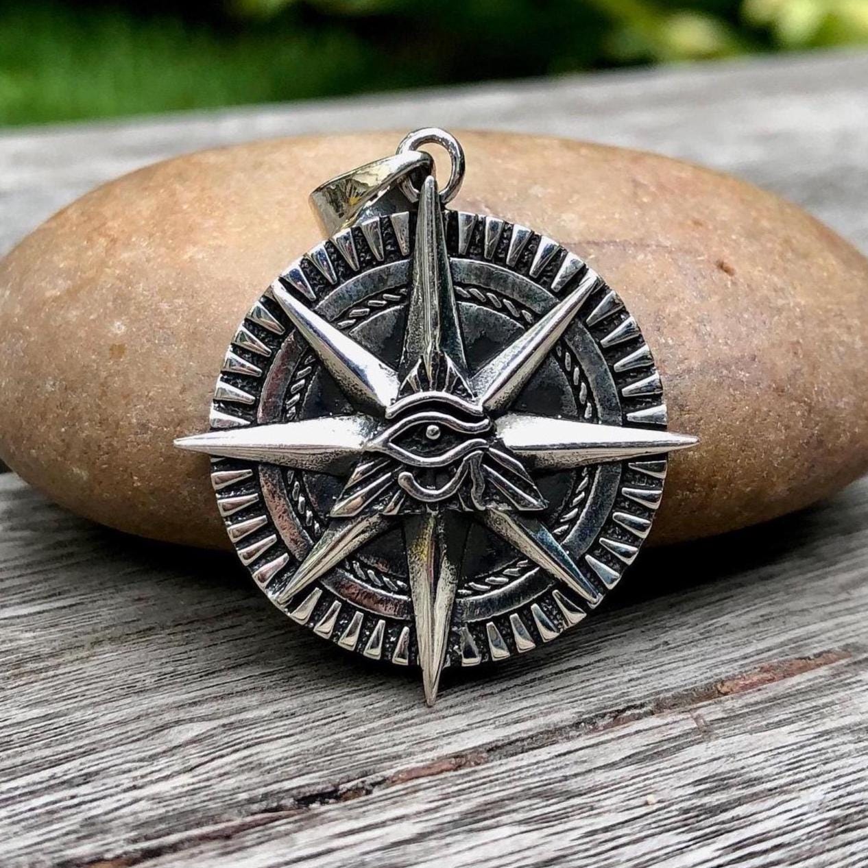 North Star Compass Egypt Eye Pendant/Necklace