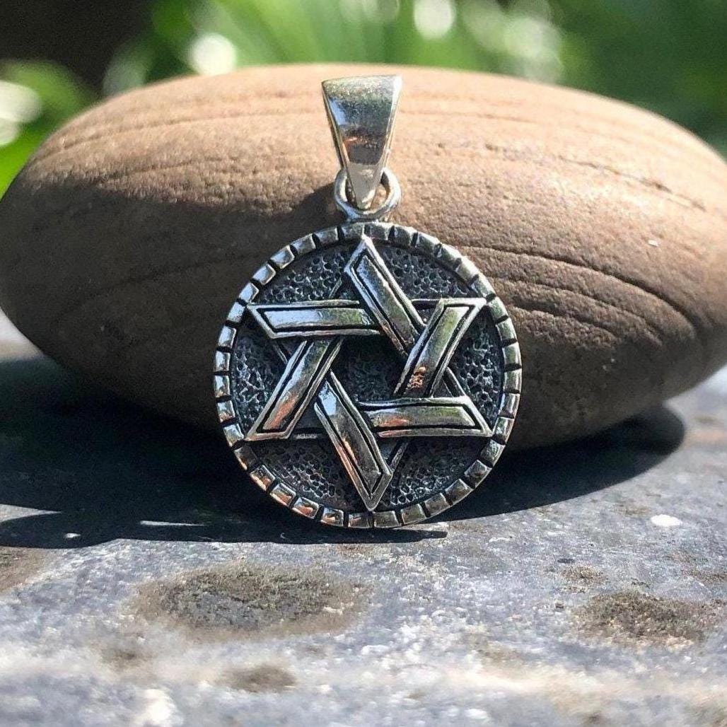 Handcrafted 925 Sterling Silver Star of David Hebrew Jewish Magen Pendant/Necklace Jewelry VINTZ