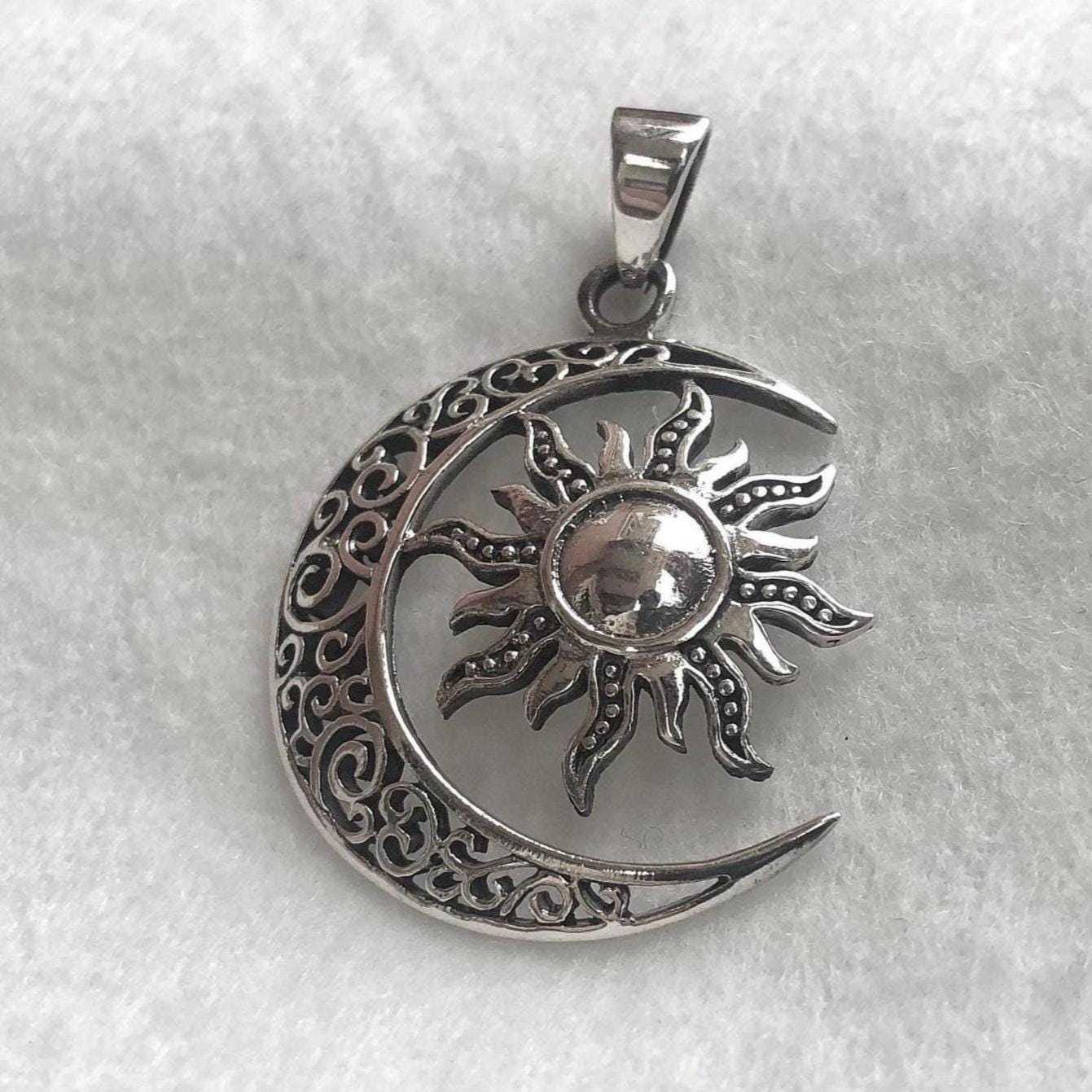 Celtic Sun & Crescent Moon Pendant/Necklace