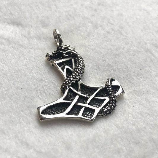 Thor's Hammer Viking Dragon Mjolnir Pendant/Necklace