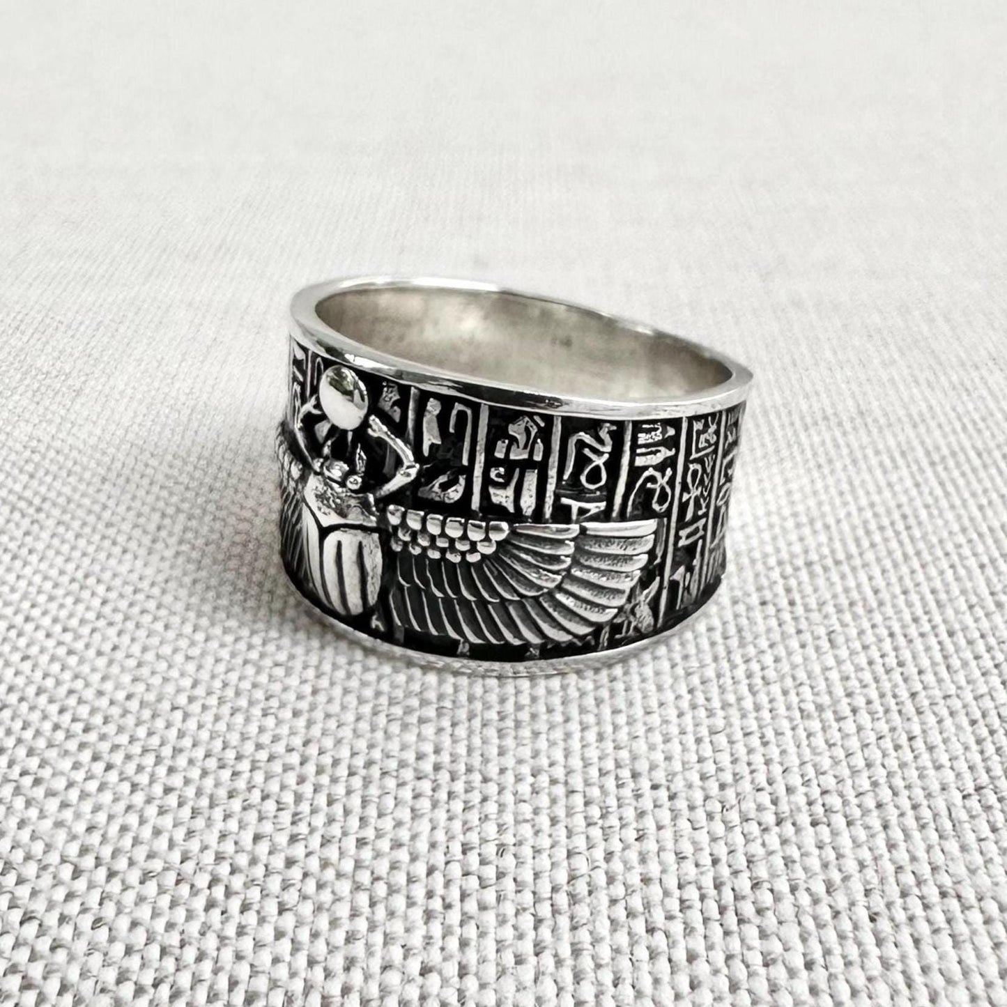 Scarab Ancient Egyptian Beetle Bug Ring