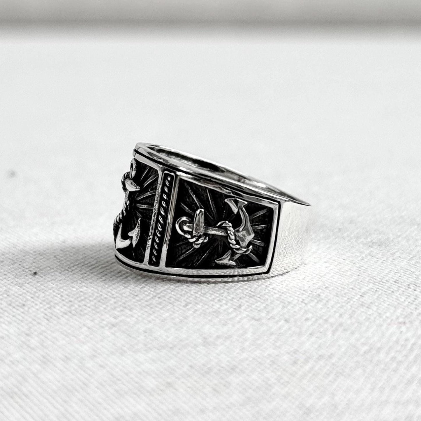 Anchor Punk Pirate Ship Sailor Ring