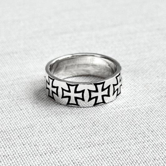 Templar Cross Knight Seal Christian Crusader Ring