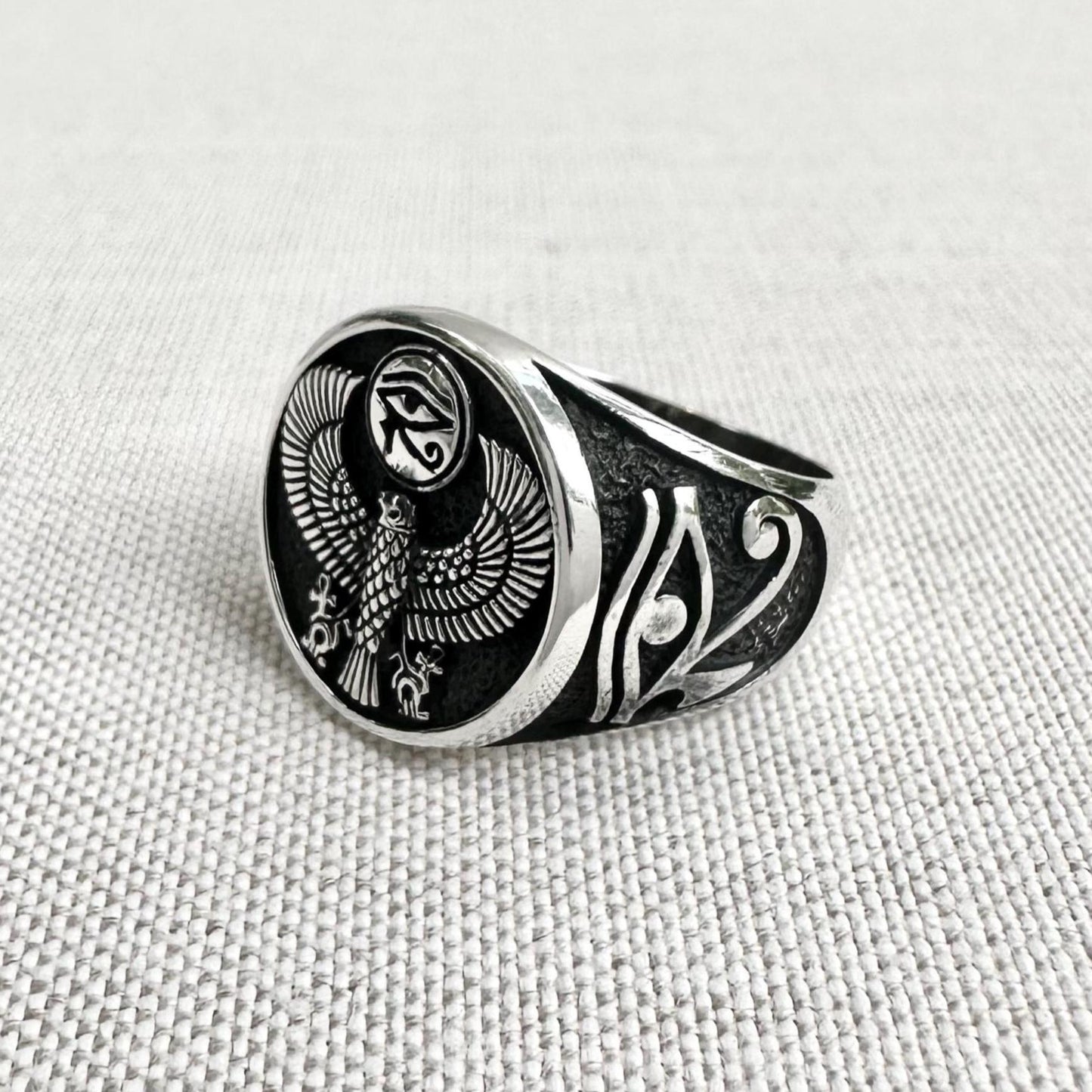Horus Egyptian Sky God Falcon Deity Talisman Ring