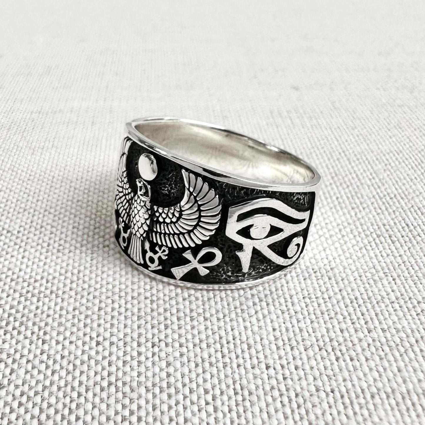 Horus Egyptian God Falcon Deity Talisman Ring