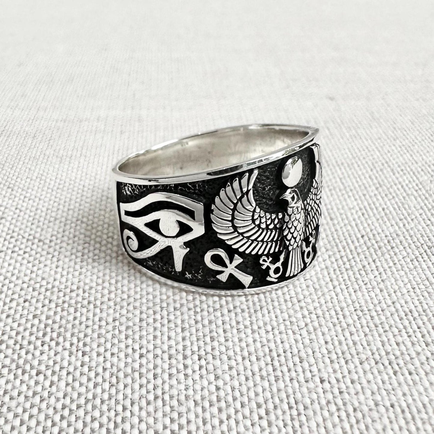 Horus Egyptian God Falcon Deity Talisman Ring