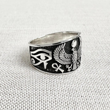 Horus Egyptian God Falcon Deity Talisman Ring