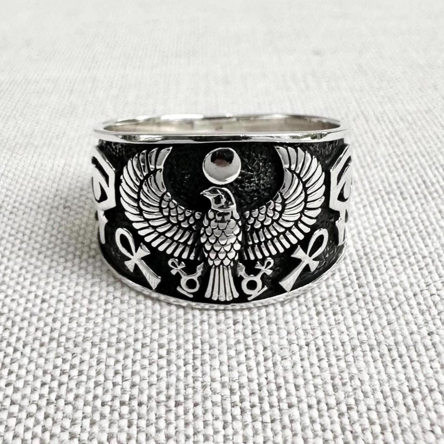Horus Egyptian God Falcon Deity Talisman Ring