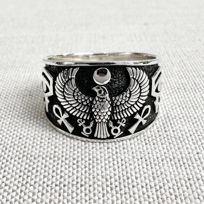 Horus Egyptian God Falcon Deity Talisman Ring